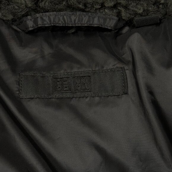 Uniqlo‎ Down Jacket Black Womens Sz 4 Fleece Lined Hood Winter Coat Parka - Picture 2 of 12